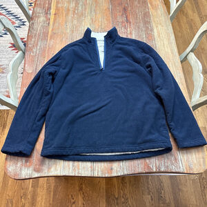 ORVIS Navy Quarter Zip Sweater Large Mens